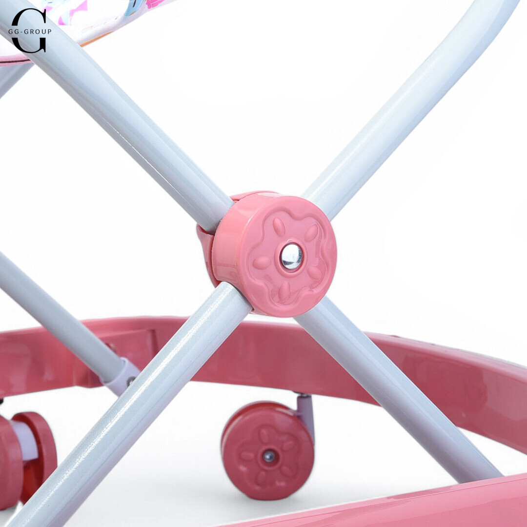 Детские ходунки Bambi 5033 с игровой панелью и прорезывателем в подарок Киломок EVA из двух элементов 30х30 Бело-Розовый